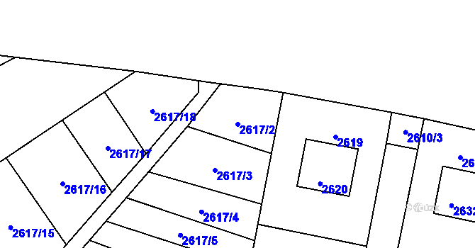 Parcela st. 2617/2 v KÚ Mimoň, Katastrální mapa