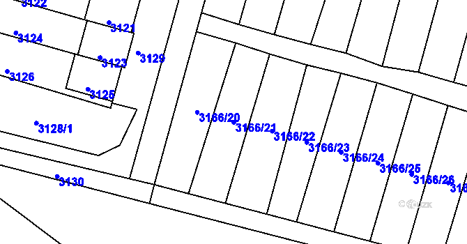 Parcela st. 3166/21 v KÚ Mimoň, Katastrální mapa