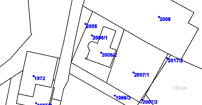 Parcela st. 2006/2 v KÚ Mimoň, Katastrální mapa