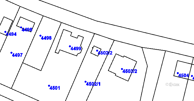 Parcela st. 4502/2 v KÚ Mimoň, Katastrální mapa