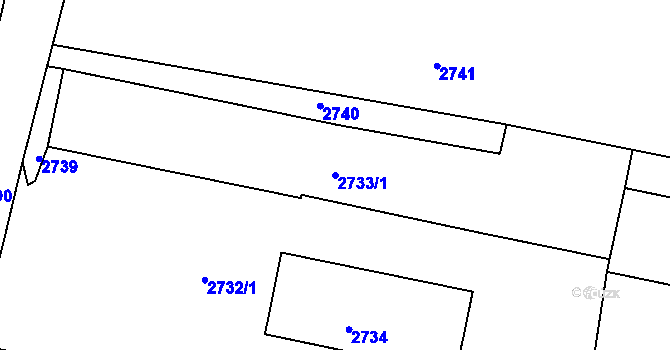 Parcela st. 2733/1 v KÚ Mimoň, Katastrální mapa