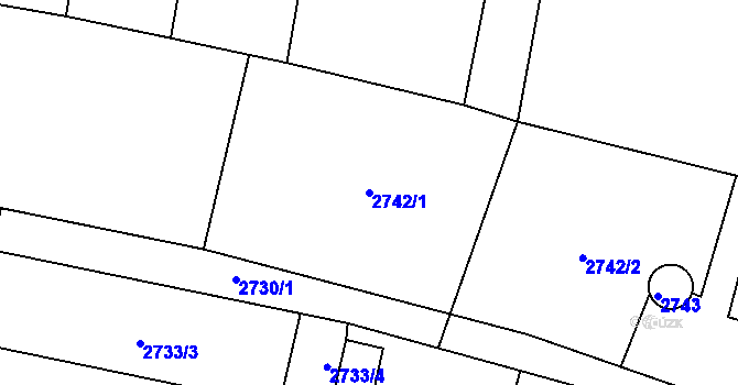 Parcela st. 2742/1 v KÚ Mimoň, Katastrální mapa