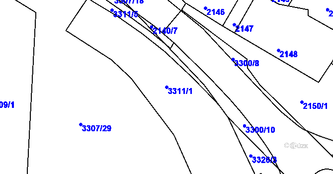 Parcela st. 3311/1 v KÚ Mimoň, Katastrální mapa