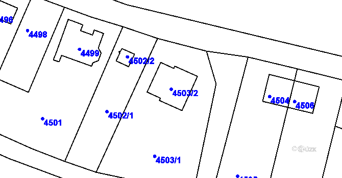 Parcela st. 4503/2 v KÚ Mimoň, Katastrální mapa
