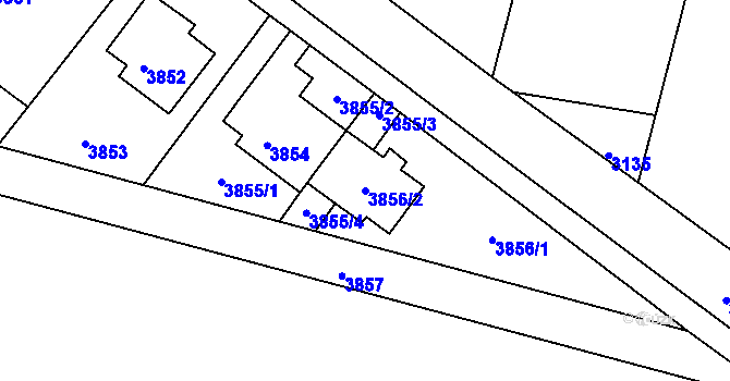 Parcela st. 3856/2 v KÚ Mimoň, Katastrální mapa
