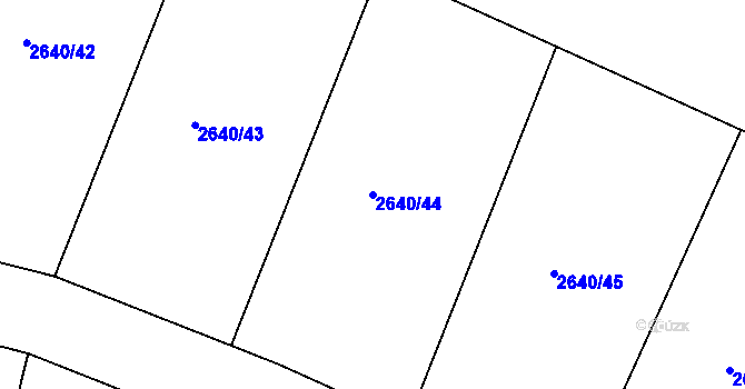 Parcela st. 2640/44 v KÚ Mimoň, Katastrální mapa