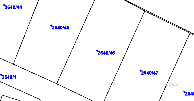 Parcela st. 2640/46 v KÚ Mimoň, Katastrální mapa