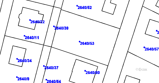 Parcela st. 2640/53 v KÚ Mimoň, Katastrální mapa
