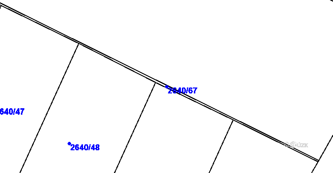 Parcela st. 2640/67 v KÚ Mimoň, Katastrální mapa