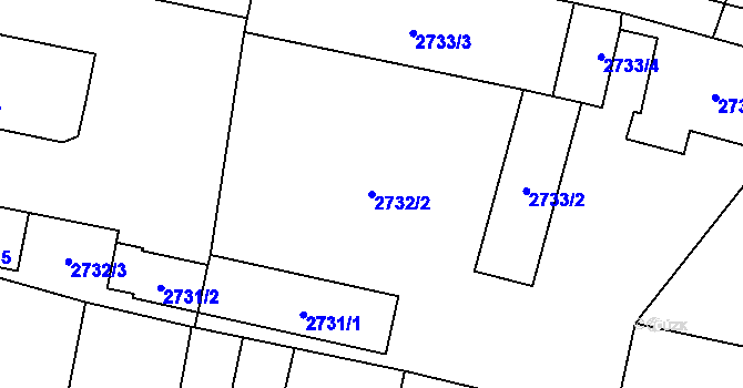 Parcela st. 2732/2 v KÚ Mimoň, Katastrální mapa
