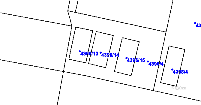 Parcela st. 4396/14 v KÚ Mimoň, Katastrální mapa