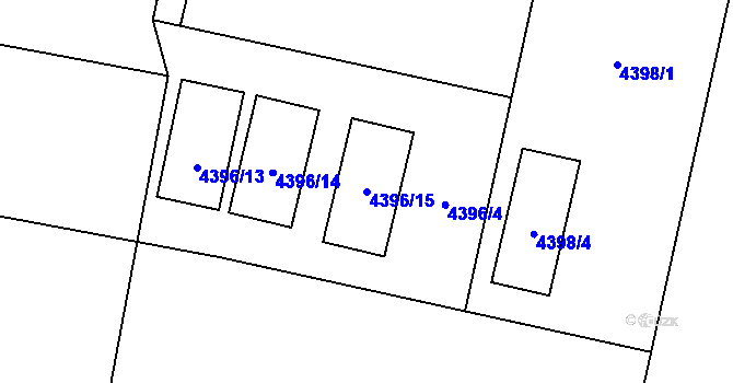 Parcela st. 4396/15 v KÚ Mimoň, Katastrální mapa
