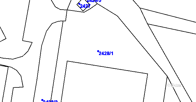 Parcela st. 2428/1 v KÚ Mimoň, Katastrální mapa