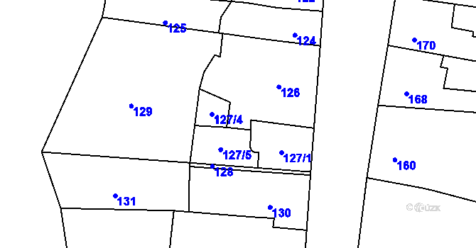 Parcela st. 127/3 v KÚ Mimoň, Katastrální mapa