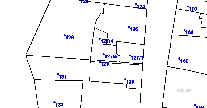 Parcela st. 127/5 v KÚ Mimoň, Katastrální mapa