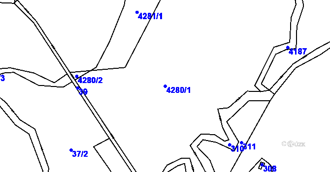 Parcela st. 4280/1 v KÚ Mimoň, Katastrální mapa