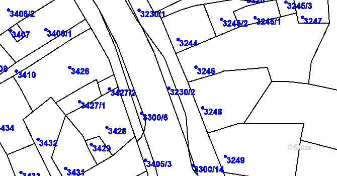 Parcela st. 3230/2 v KÚ Mimoň, Katastrální mapa