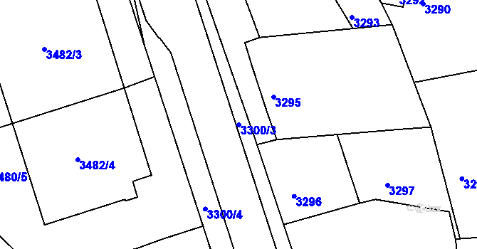 Parcela st. 3300/3 v KÚ Mimoň, Katastrální mapa