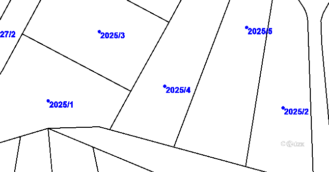 Parcela st. 2025/4 v KÚ Mimoň, Katastrální mapa