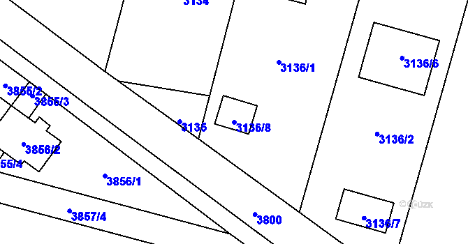 Parcela st. 3136/8 v KÚ Mimoň, Katastrální mapa
