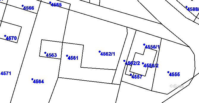 Parcela st. 4562/1 v KÚ Mimoň, Katastrální mapa