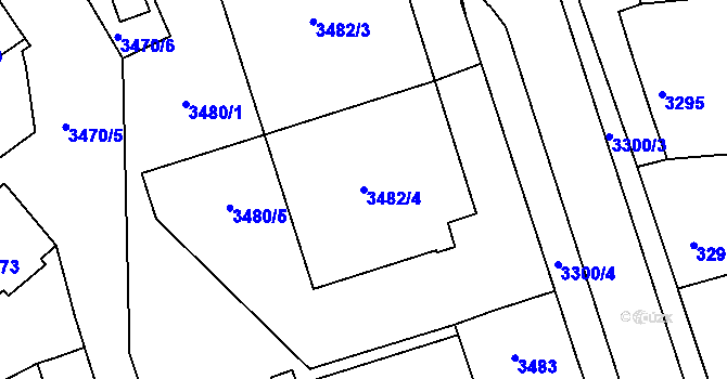 Parcela st. 3482/4 v KÚ Mimoň, Katastrální mapa