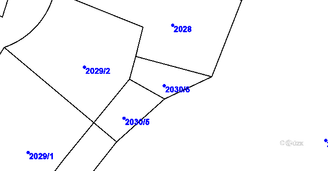 Parcela st. 2030/6 v KÚ Mimoň, Katastrální mapa