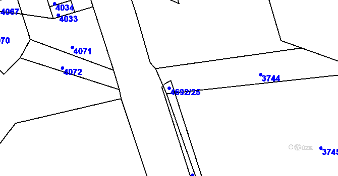 Parcela st. 4692/25 v KÚ Mimoň, Katastrální mapa