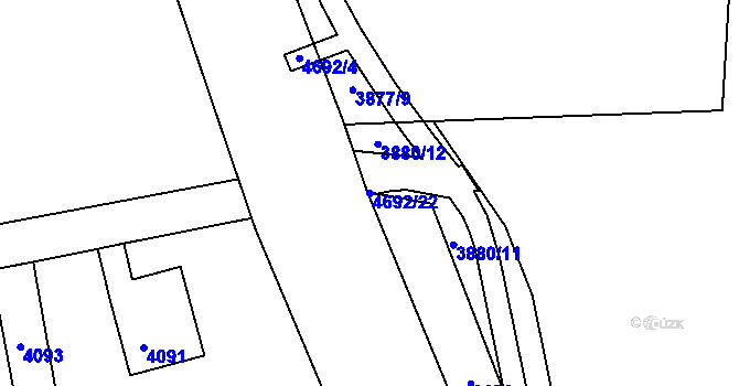 Parcela st. 4692/22 v KÚ Mimoň, Katastrální mapa
