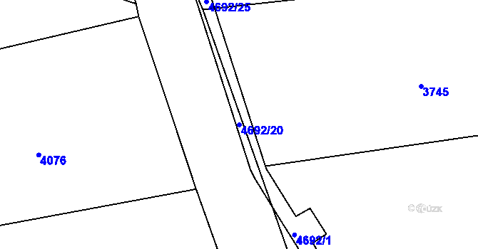 Parcela st. 4692/20 v KÚ Mimoň, Katastrální mapa