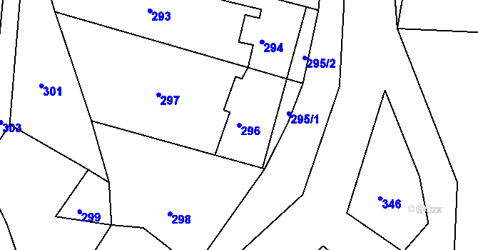 Parcela st. 296 v KÚ Pertoltice pod Ralskem, Katastrální mapa