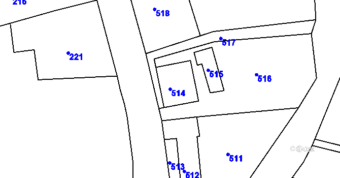 Parcela st. 514 v KÚ Pertoltice pod Ralskem, Katastrální mapa