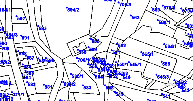 Parcela st. 706 v KÚ Pertoltice pod Ralskem, Katastrální mapa