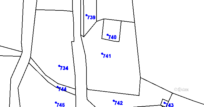 Parcela st. 741 v KÚ Pertoltice pod Ralskem, Katastrální mapa