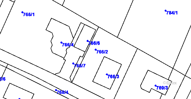 Parcela st. 766/2 v KÚ Pertoltice pod Ralskem, Katastrální mapa