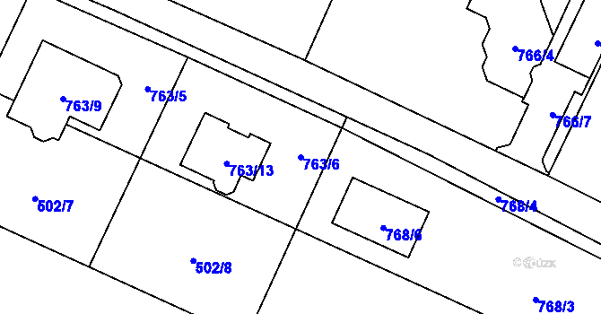 Parcela st. 763/6 v KÚ Pertoltice pod Ralskem, Katastrální mapa
