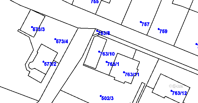 Parcela st. 763/10 v KÚ Pertoltice pod Ralskem, Katastrální mapa