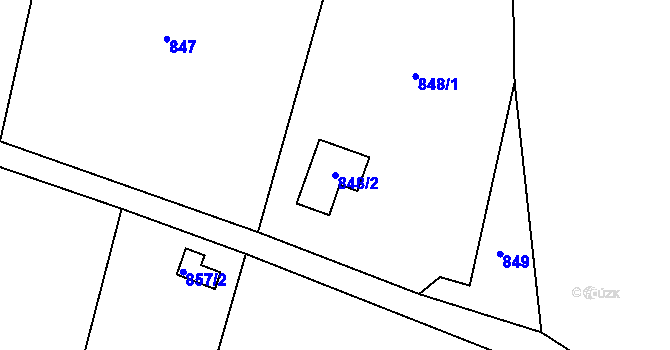 Parcela st. 848/2 v KÚ Pertoltice pod Ralskem, Katastrální mapa