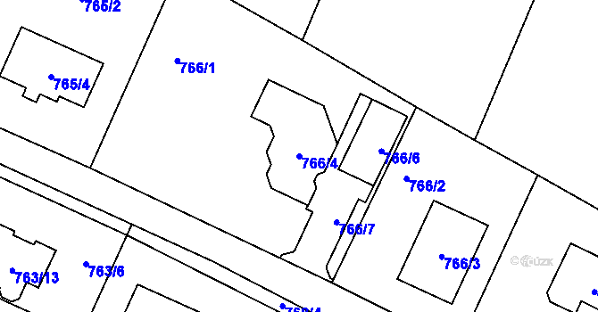 Parcela st. 766/4 v KÚ Pertoltice pod Ralskem, Katastrální mapa