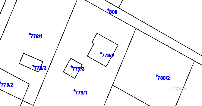 Parcela st. 779/2 v KÚ Pertoltice pod Ralskem, Katastrální mapa