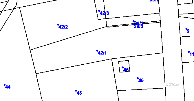Parcela st. 42/1 v KÚ Pertoltice pod Ralskem, Katastrální mapa