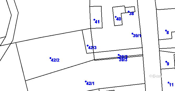 Parcela st. 42/3 v KÚ Pertoltice pod Ralskem, Katastrální mapa