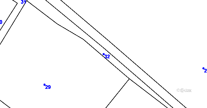 Parcela st. 32 v KÚ Vranov pod Ralskem, Katastrální mapa