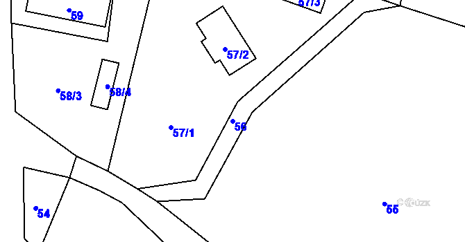 Parcela st. 56 v KÚ Vranov pod Ralskem, Katastrální mapa