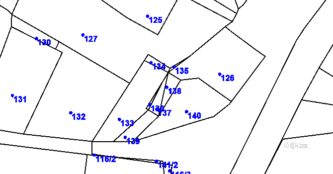 Parcela st. 138 v KÚ Vranov pod Ralskem, Katastrální mapa