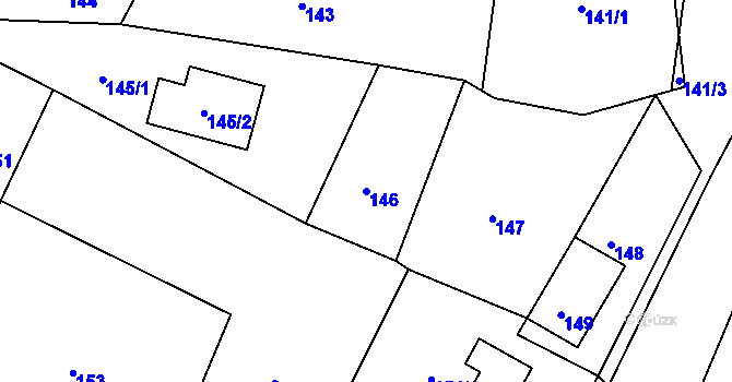 Parcela st. 146 v KÚ Vranov pod Ralskem, Katastrální mapa