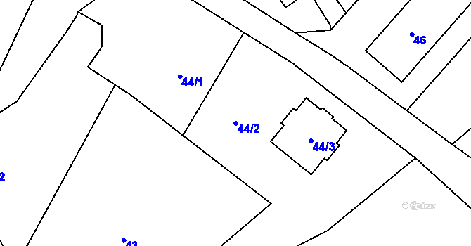 Parcela st. 44/2 v KÚ Vranov pod Ralskem, Katastrální mapa