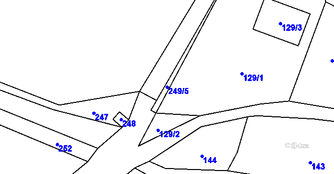 Parcela st. 249/5 v KÚ Vranov pod Ralskem, Katastrální mapa