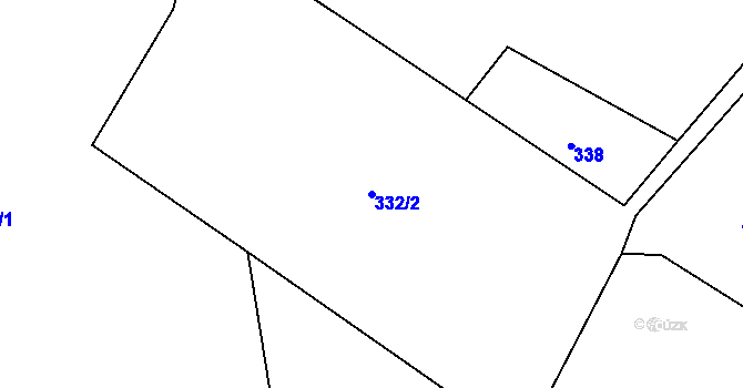 Parcela st. 332/2 v KÚ Vranov pod Ralskem, Katastrální mapa