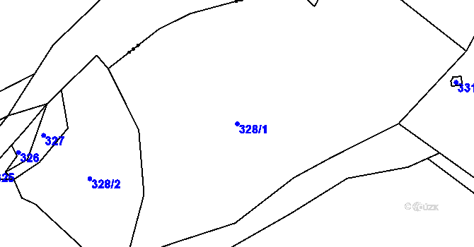 Parcela st. 328/1 v KÚ Vranov pod Ralskem, Katastrální mapa